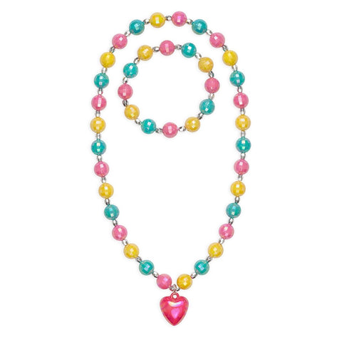 Happy Heart Necklace and Bracelet Set