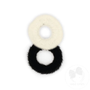 Black & White Faux Fur Scrunchie