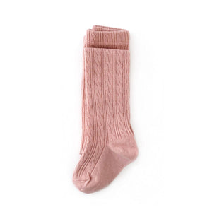 Blush Cable Knit Tights