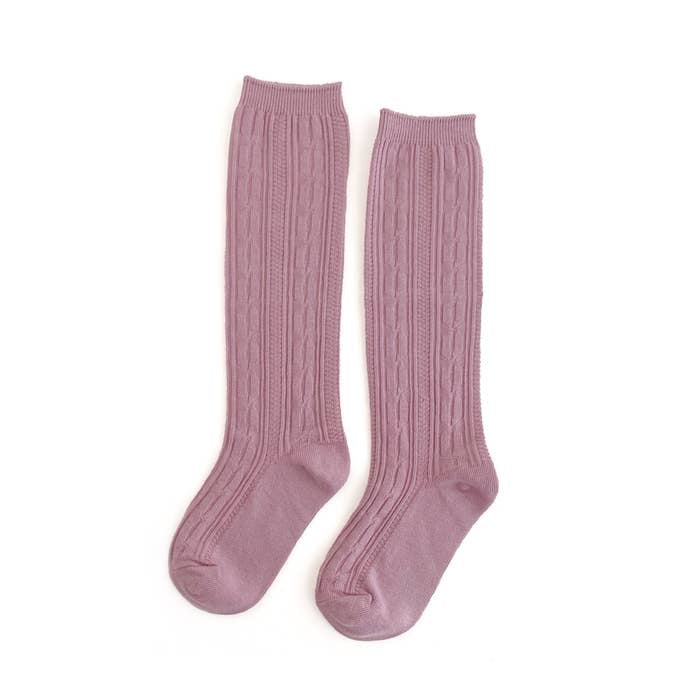 Earth Tones Cable Knit-Dusty Rose