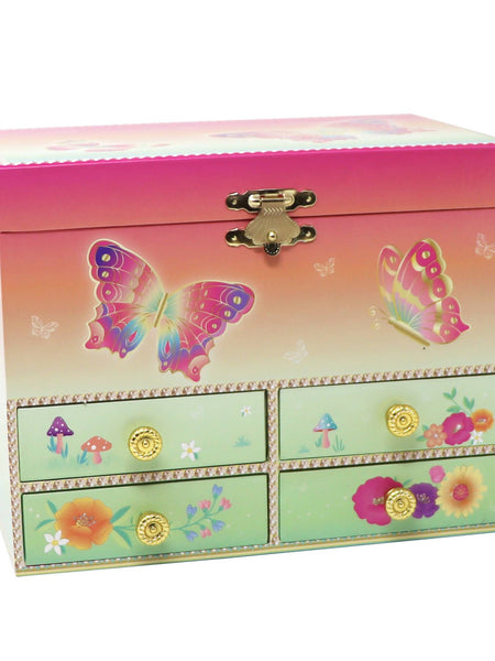 Rainbow Butterfly Musical Jewelry Box - Medium