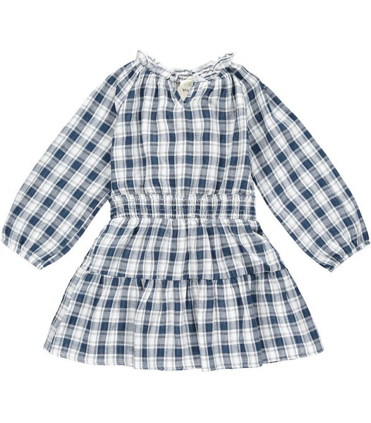 Willow Dress in Navy Plaid